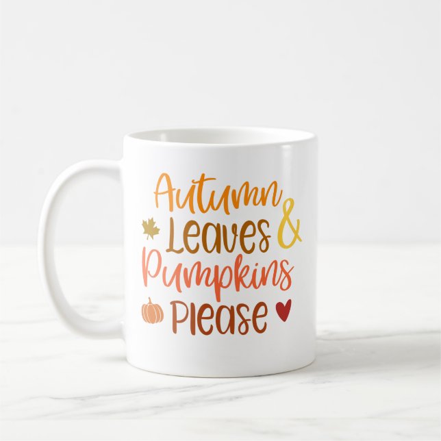 Mug Feuilles d'automne et Citrouilles s'il vous plaît  (Gauche)