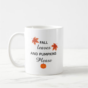 Mug feuilles d'automne et citrouilles s'il vous plaît