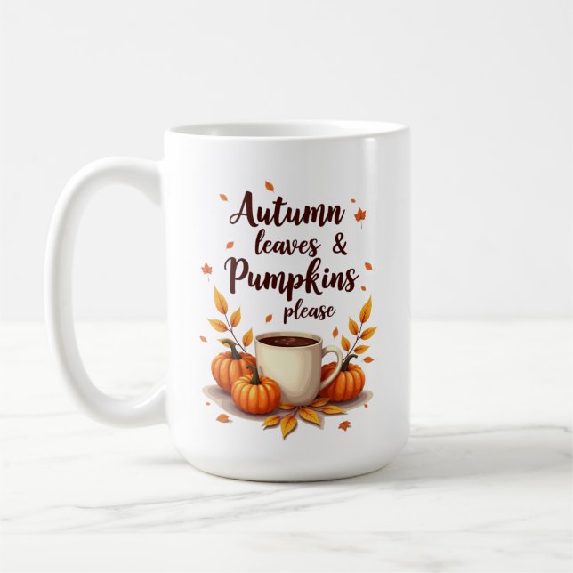 Mug Feuilles d'automne et citrouilles s'il vous plaît (Gauche)