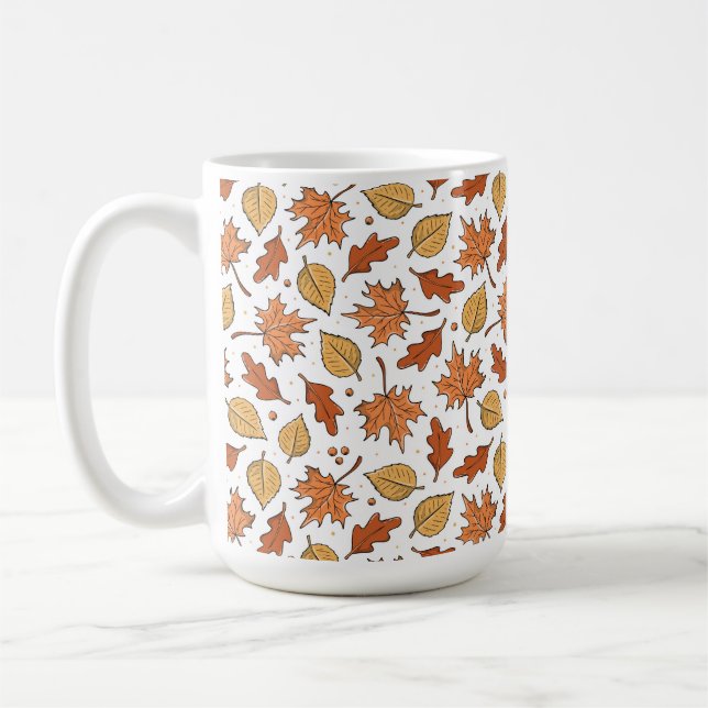 Mug Feuilles d'automne et Motif d'Acorns (Gauche)