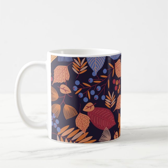 Mug Feuilles D'Automne, Illustration De Champignons Vi (Gauche)