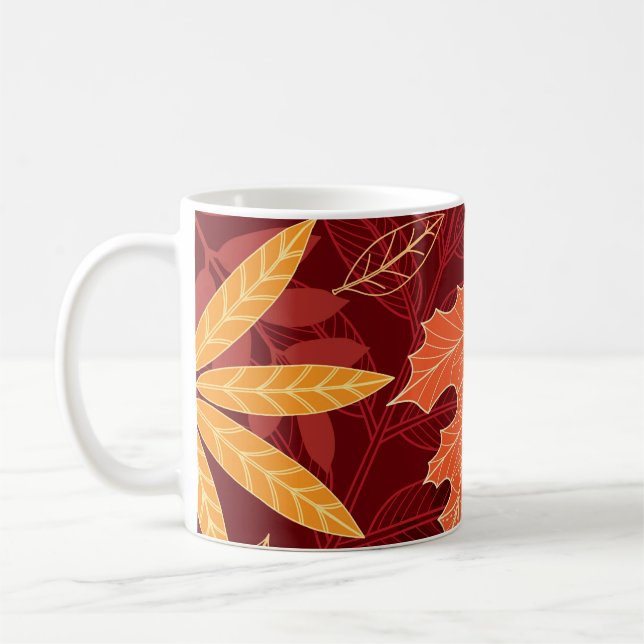 Mug Feuilles d'automne : Motif de la nature sans trans (Gauche)
