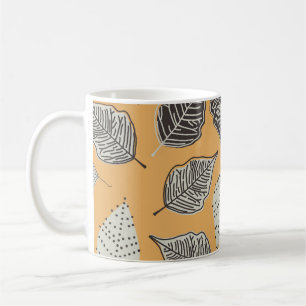 Mug Feuilles d'automne, motif vintage sans soudure.