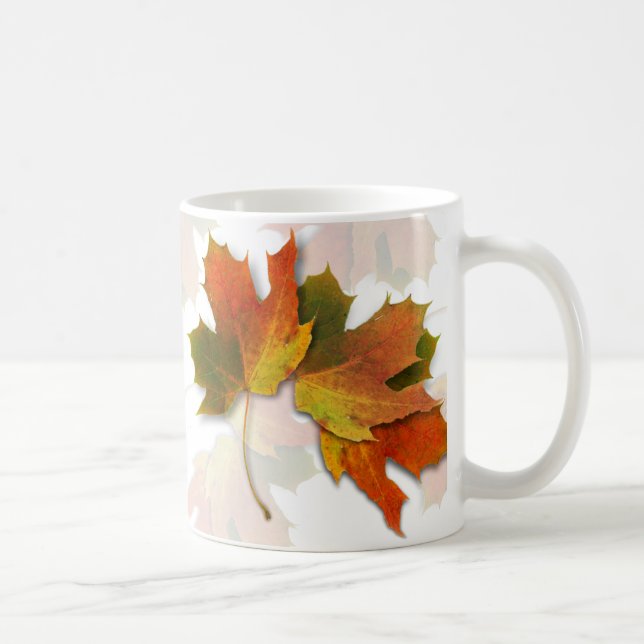 Mug Feuilles D'Automne Orange Et Doré (Droite)