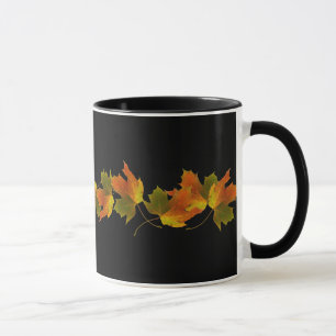 Mug Feuilles D'Automne Orange Et Doré