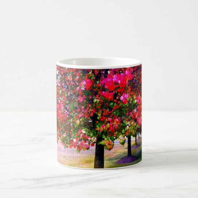 Mug Feuilles d'automne rose impressionniste (Centre)