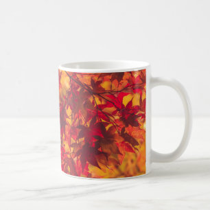 Mug Feuilles d'automne rouges et orange Nature