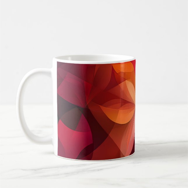 Mug 🍁 Feuilles d'automne vibrantes en rouge et orange (Gauche)