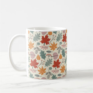 Mug Feuilles d'automne vintage et Motif Acorns