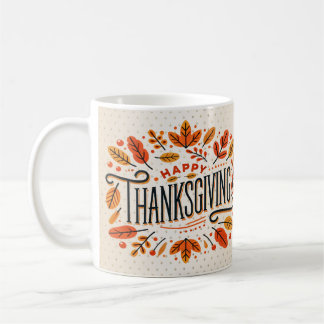 Mug Feuilles de automne orange bon thanksgiving