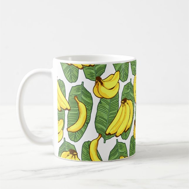 Mug Feuilles de bananes : Motif de fruits tropicaux (Gauche)
