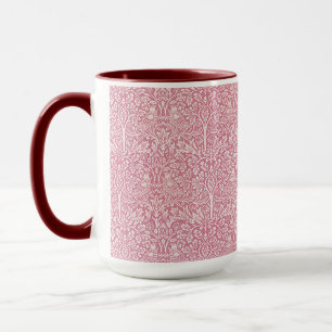 Mug Feuilles de bois rose Rabbit William Morris Motif