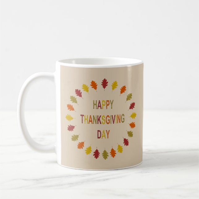 Mug Feuilles de chêne de Thanksgiving (Gauche)