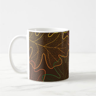 Mug Feuilles de chêne transparent, Motif d'automne.