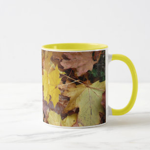 Mug Feuilles de Érable Tombées Jaune Automne Nature