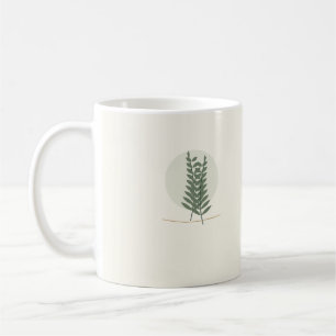 Mug Feuilles de fougère vert forêt Botanique minimalis