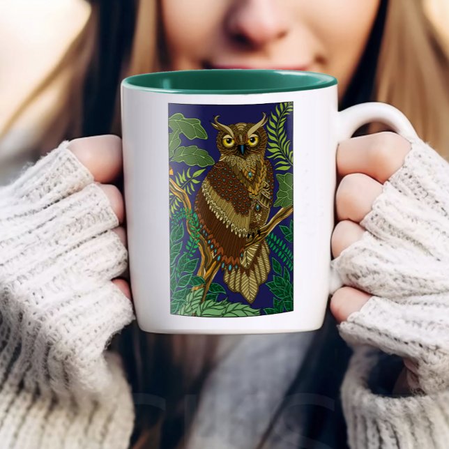 Mug Feuilles de la forêt de Owl Green (Créateur téléchargé)