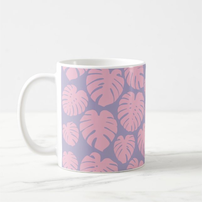 Mug Feuilles de Monstera rose et lilas (Gauche)