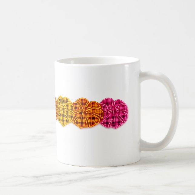Mug Feuilles de Monstera tartan néon botanique écossai (Droite)
