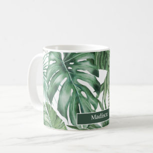 Mug Feuilles de Monstera Tropical Personnalisé tendanc