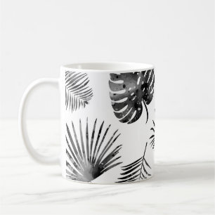 Mug Feuilles de palmier noir : vintage sans soudure.