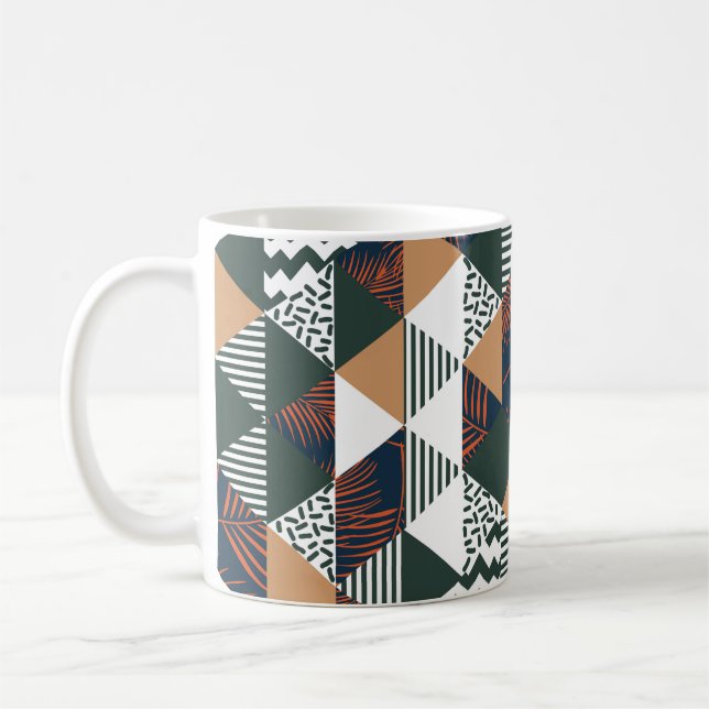 Mug Feuilles de palmiers géométriques, motif à la mode (Gauche)