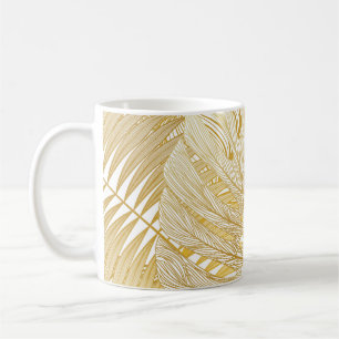 Mug Feuilles de palmiers tropicaux : motif vintage.
