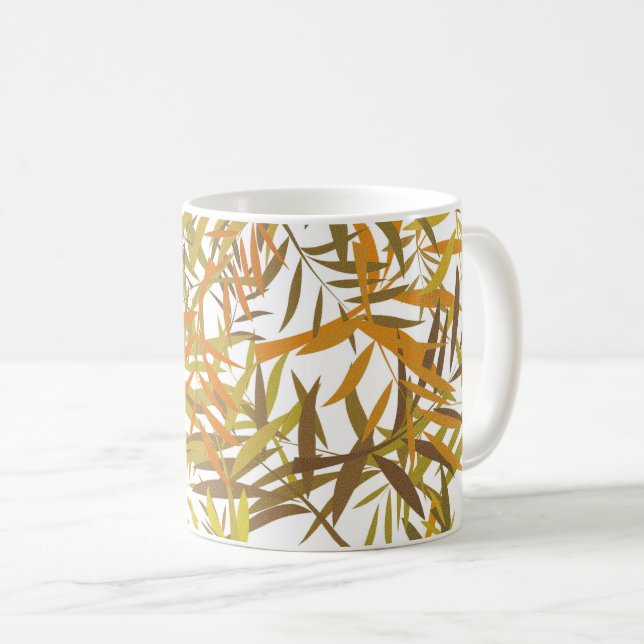 Mug Feuilles de saule dorées, bronze et brunes (Devant droit)