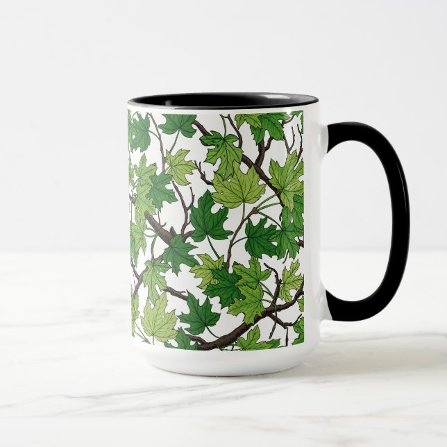 Mug Feuilles d'érable sur fond blanc (Droite)