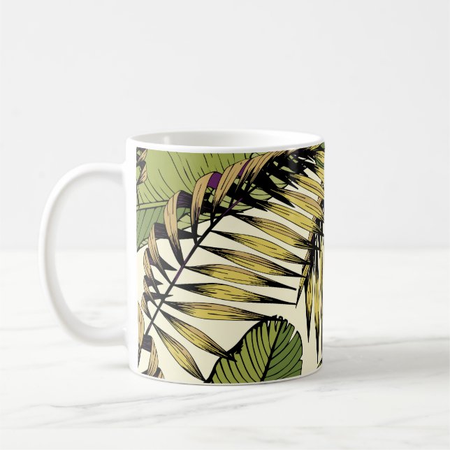 Mug Feuilles d'été, branches, patte décorative sans so (Gauche)
