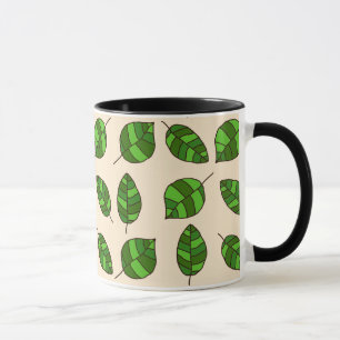 Mug Feuilles d'été Motif de la feuille verte sur n'imp