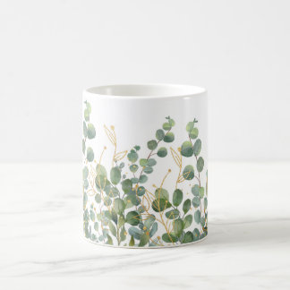 Mug Feuilles D'Eucalyptus Botanique Or Et Vert