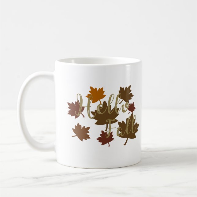 Mug Feuilles d'octobre aquarelle Automne (Gauche)