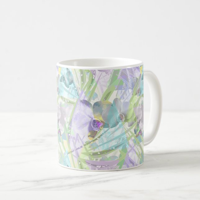 Mug Feuilles d'orchidées et de palmiers, tropicale (Devant droit)