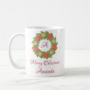 Mug Feuilles et biscuits étoile noël