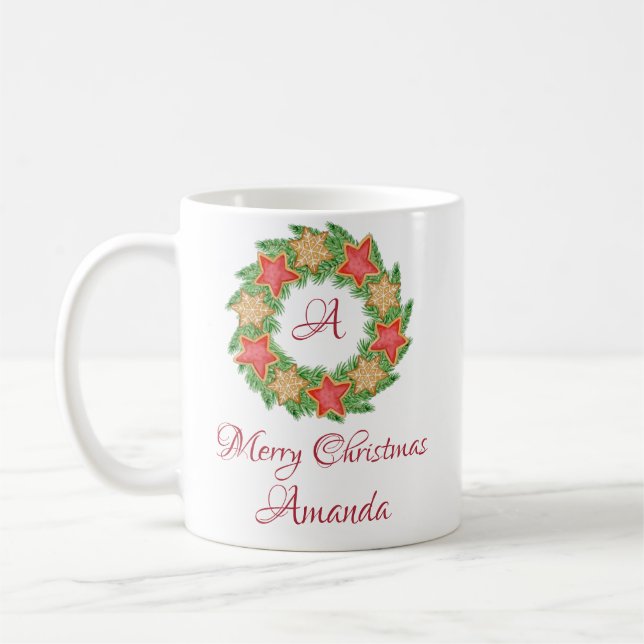 Mug Feuilles et biscuits étoile noël (Gauche)