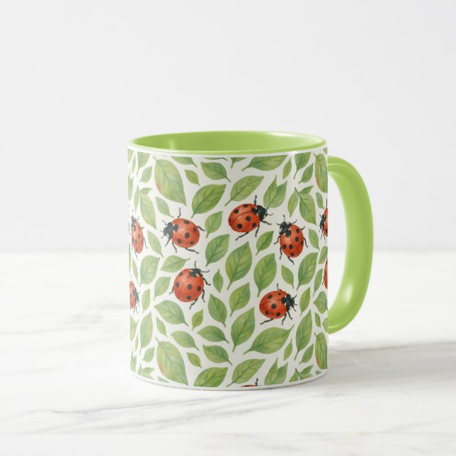 Mug Feuilles et coccinelles  (Devant droit)