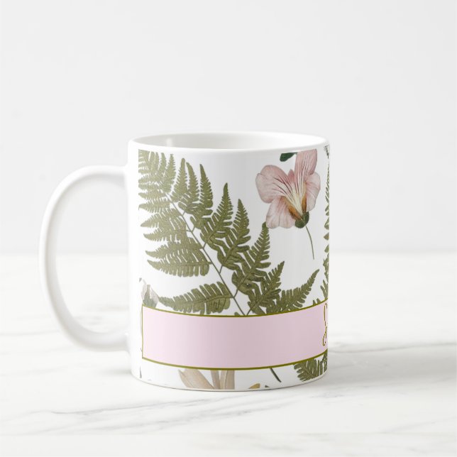 Mug Feuilles et fleurs luxuriants modernes (Gauche)