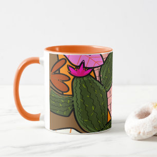 Mug Feuilles et fleurs tropicales abstraites