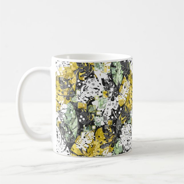 Mug Feuilles exotiques abstraites de jungle tropicale  (Gauche)