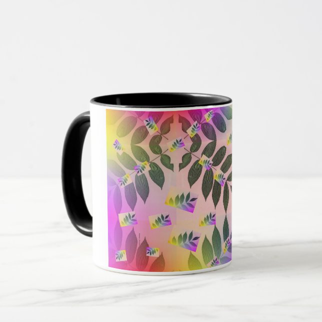 MUG FEUILLES RAINBOW (Devant gauche)