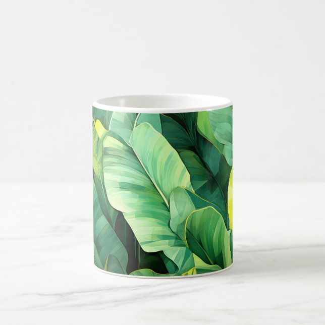 Mug Feuilles tropicales, botanique abstraite, jungle,  (Centre)