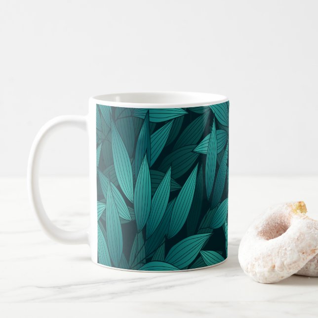 Mug Feuilles tropicales dégradées (Avec donut)