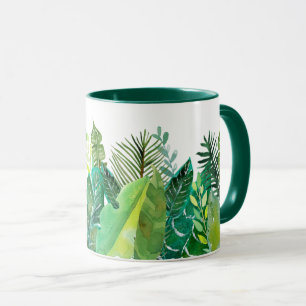 Mug Feuilles tropicales vertes