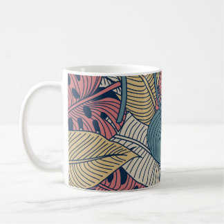 Mug Feuilles tropicaux, Arrière - plan Floral sans Sea