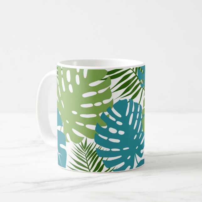 Mug Feuilles tropicaux, belle motif, serviettes (Devant gauche)