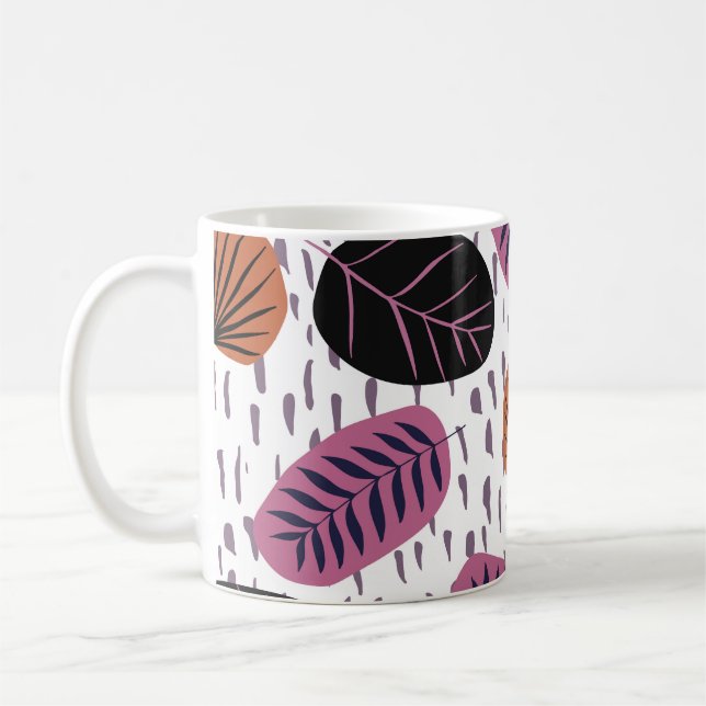 Mug Feuilles tropicaux, motif sans couture branché. (Gauche)