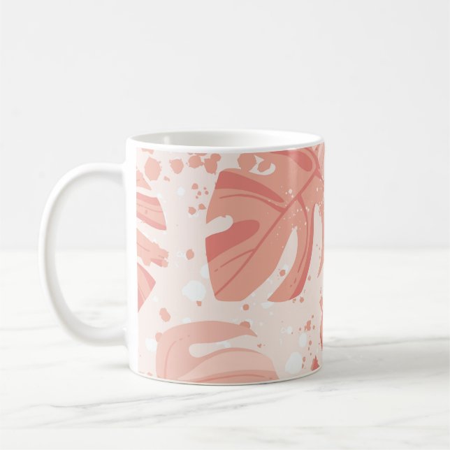 Mug Feuilles tropicaux : motif vintage à main. (Gauche)