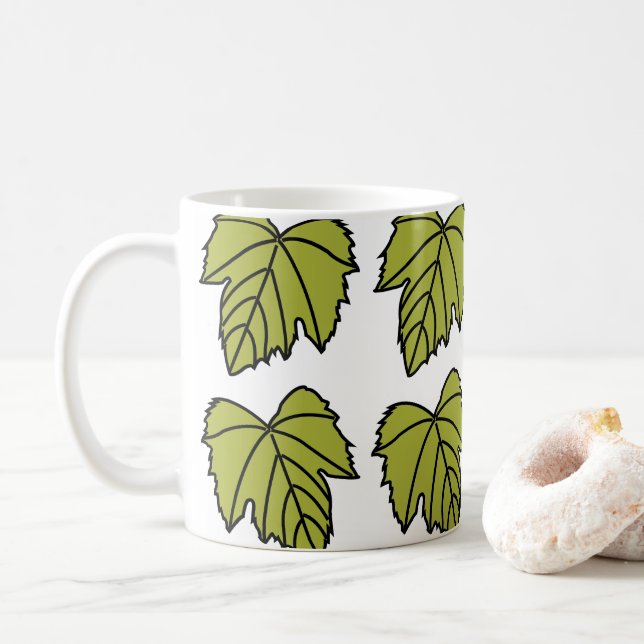 Mug Feuilles Vertes de Vigne de Raisin (Avec donut)