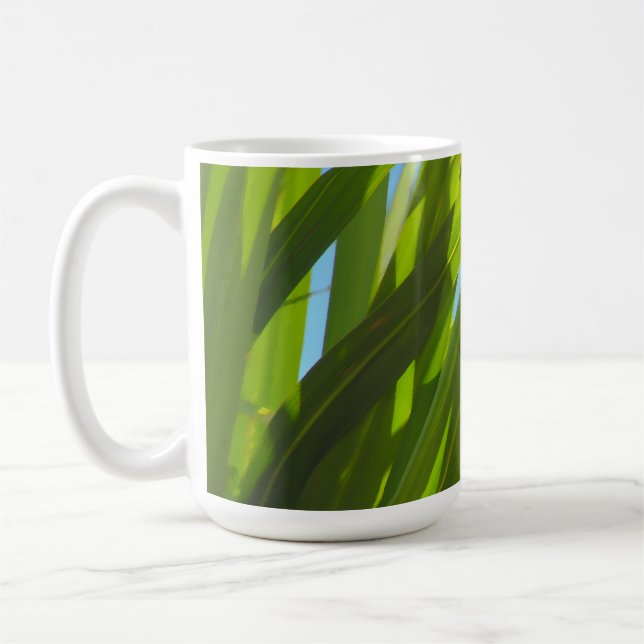 Mug Feuilles Vertes, Lumière du Soleil et Ciel Bleu (Gauche)